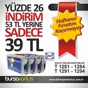Kolay Dolan Kartuşlarda Müthiş Kampanya, Epson Uyumlu 1281 ve 1291 seri Kartuşlarda %26 indirim.. Kaçıran üzülür..