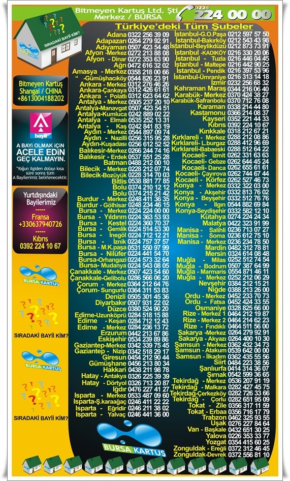 1251 bayi ve 136 Ana bayimizden size en yakını için TIKLAYIN..