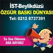 En son eklenen Bitmeyen Kartuş ANA BAYİSİ "Özgür Baskı Dünyası-Beylikdüzü", İstanbulumuza hayırlı olsun...