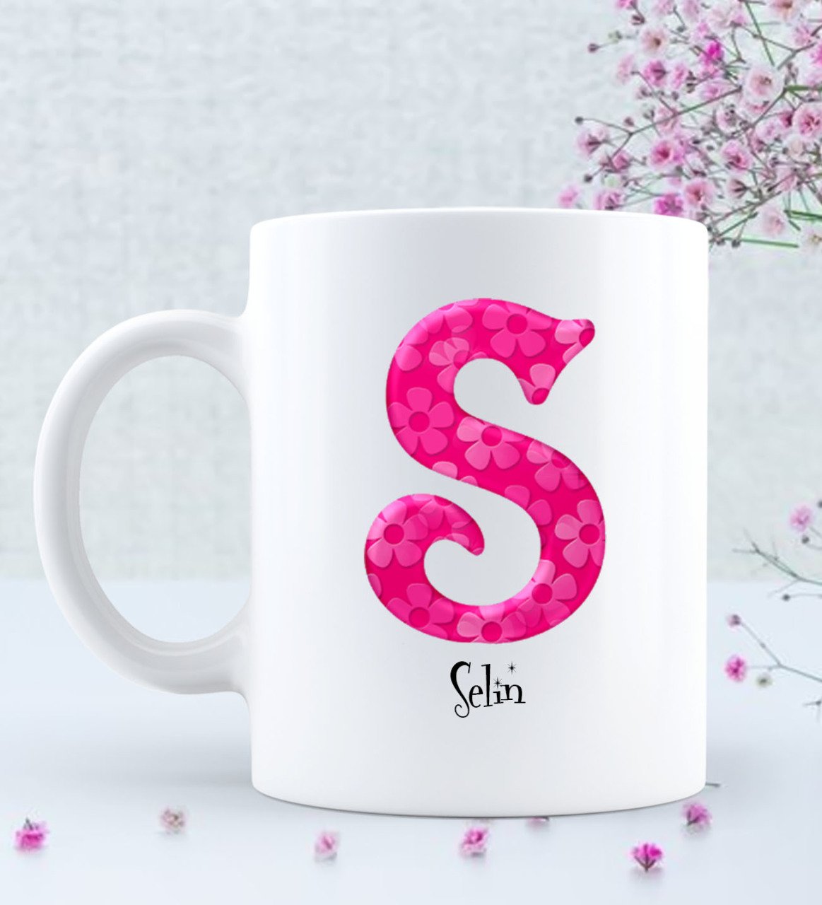 İsime Özel Hediye Harf Beyaz Kupa Bardak - 32