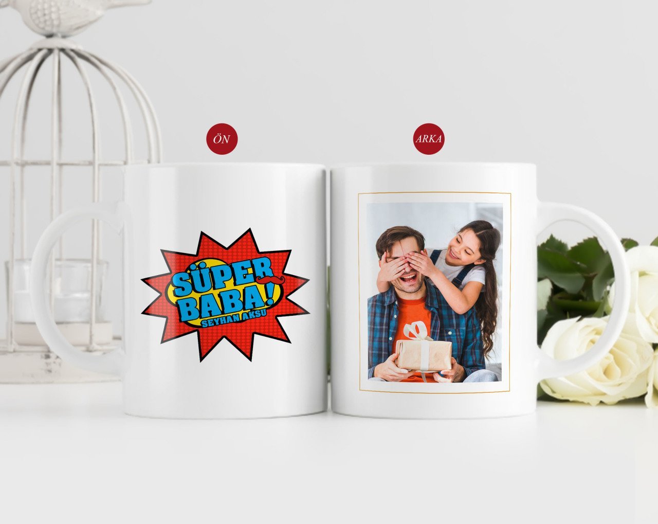 Kişiye Özel Babalar Günü Hediyesi Fotoğraflı Kupa Bardak-75