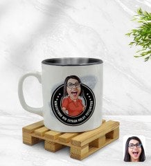 Kişiye Özel Kadın Nihayetinde Karikatürlü İçi Siyah Renkli Kupa Bardak Model 3