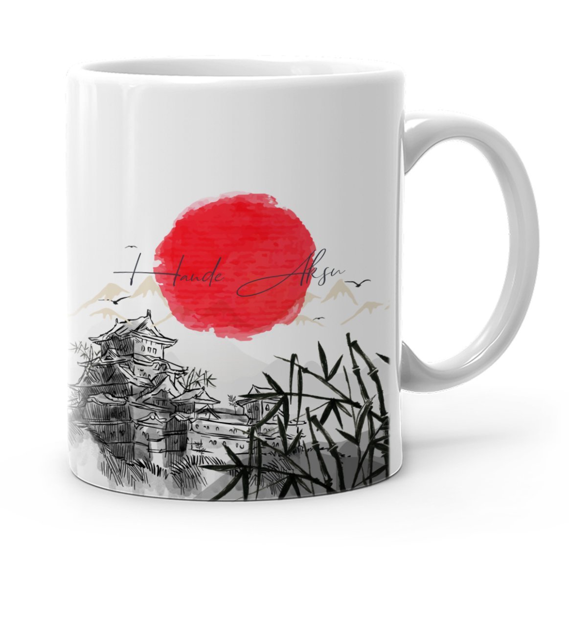 Kişiye Özel Japanese Landscape Tasarımlı Beyaz Kupa Bardak - 1
