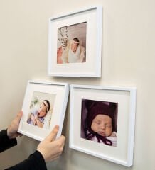 BK Gift Yapışkanlı Sök Tak Paspartulu Klasik Kare 3'lü Çerçeve-Beyaz Renk, Arkadaşa Hediye, Sevgiliye Hediye, Ev Hediyesi