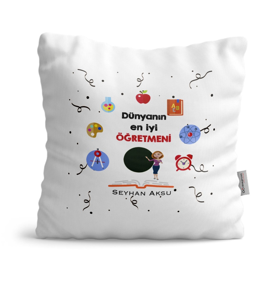 Kişiye Özel Dünyanın En İyi Öğretmeni Saten Yastık - 24