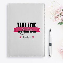 Kişiye Özel Valide Sultan Tasarımlı 2023 Beyaz Deri Ajanda - 1