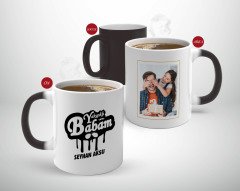 Kişiye Özel Babalar Günü Hediyesi Fotoğraflı Sihirli Kupa Bardak-87