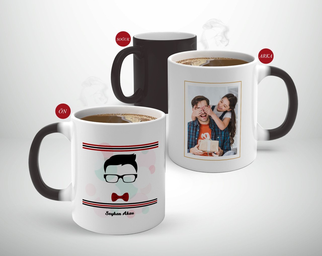 Kişiye Özel Babalar Günü Hediyesi Fotoğraflı Sihirli Kupa Bardak-89
