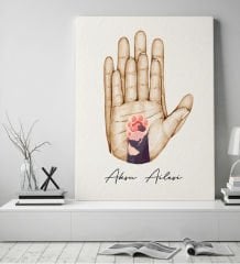 BK Gift Kişiye Özel İsimli Aile ve Pati Tasarımlı Renkli Kanvas Tablo-1 50x70, Ev Dekorasyonu, Arkadaşa Hediye