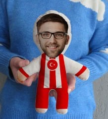 BK Gift Kişiye Özel Fotoğraflı Ay-Yıldız Formalı Bebek Yastık-2, Milli Takım, Bir Oluruz Yolunda