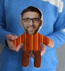 BK Gift Kişiye Özel Fotoğraflı Kostümlü Bebek Yastık