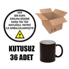 Kutusuz 1 Koli Sublimasyon Porselen Siyah Kupa (36 adet)