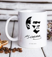 Kişiye Özel Atatürk Temalı Beyaz Kupa Bardak-24