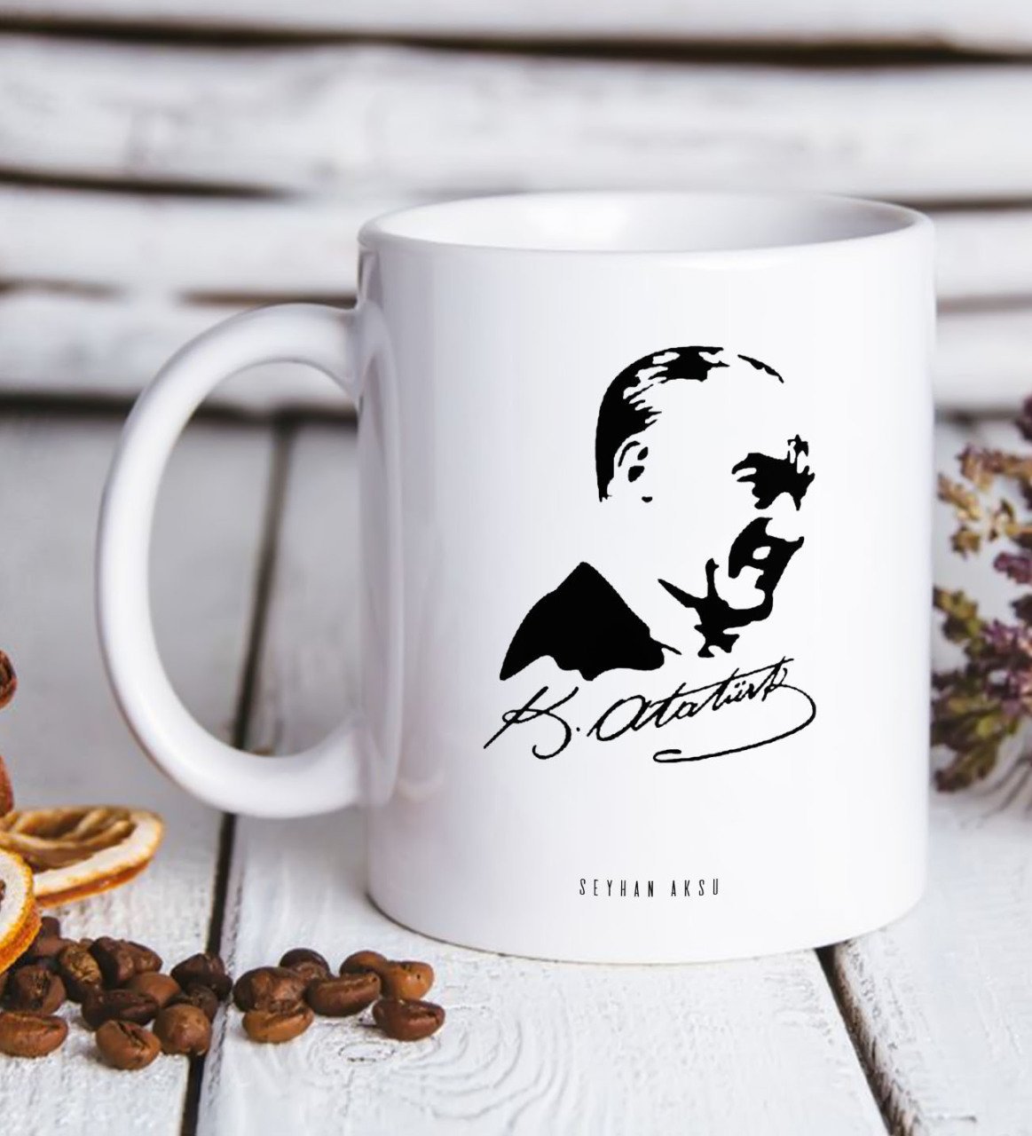 Kişiye Özel Atatürk Temalı Beyaz Kupa Bardak-26