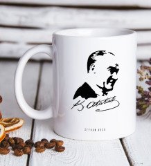 Kişiye Özel Atatürk Temalı Beyaz Kupa Bardak-26