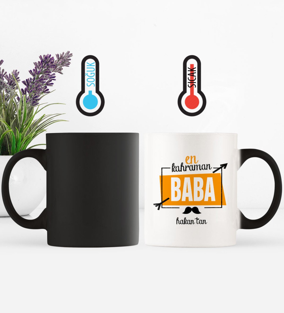 Babalar Gününe Özel En Kahraman Baba Sihirli Kupa Bardak - 1