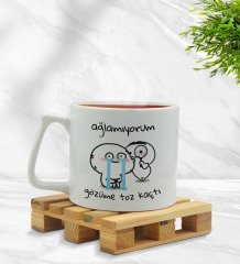 Bk Gift Gözüme Toz Kaçtı Tasarımlı Middle Beyaz Kupa Bardak