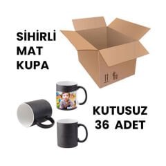 Kutusuz 1 Koli Sublimasyon Porselen Mat Siyah Kupa (36 adet)
