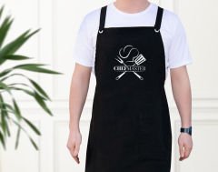 BK Gift Profesyonel Siyah Mutfak Önlüğü, Aşçı Önlüğü, Şef Önlüğü, Ev Hediyesi, Arkadaşa Hediye-2