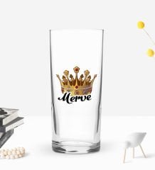 BK Gift Kişiye Özel İsimli DTF Kraliçe Tasarımlı Rakı Bardağı, Arkadaşa Hediye, Sevgiliye Hediye