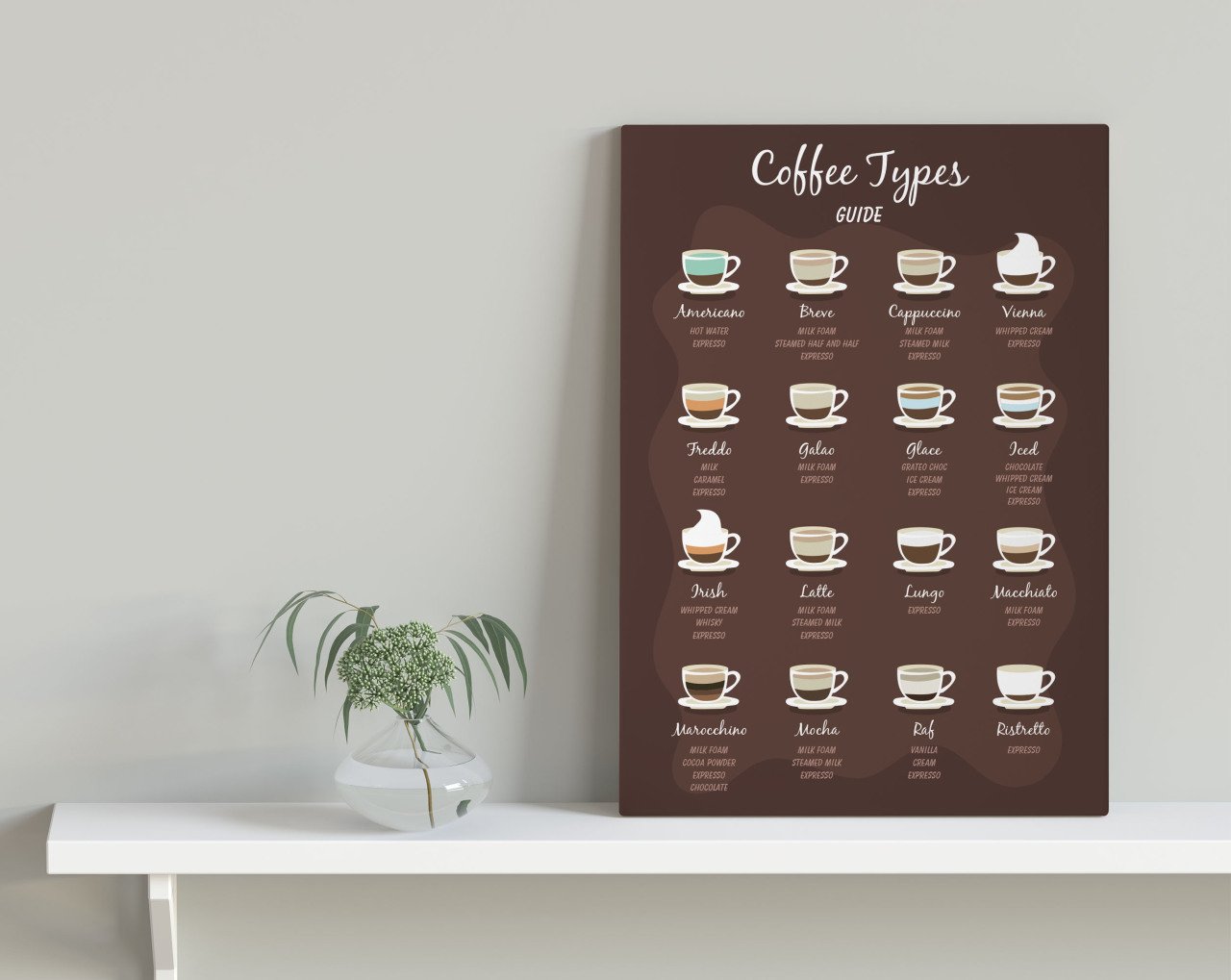 BK Home Coffee Tasarımlı Kanvas Tablo 30x50cm-19