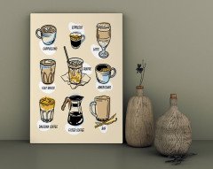 BK Home Coffee Tasarımlı Kanvas Tablo 30x50cm-23