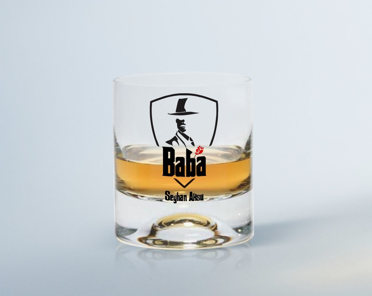 Kişiye Özel Renkli Baskılı Godfather Baba Tasarımlı Viski Bardağı-15