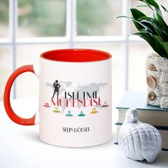Kişiye Özel Mesleki İşletme Mühendisi Kırmızı Kupa Bardak - 002