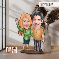 BK Gift Kişiye Özel Sevgililer Karikatürlü Büyük Boy Ahşap Biblo-110 Arkadaşa Hediye , Sevgiliye Hediye, Kişiye Özel Biblolar