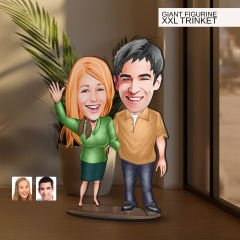 BK Gift Kişiye Özel Sevgililer Karikatürlü Büyük Boy Ahşap Biblo-110 Arkadaşa Hediye , Sevgiliye Hediye, Kişiye Özel Biblolar