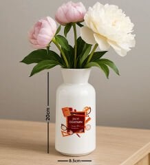 BK Gift Kişiye Özel Öğretmenler Günü Tasarımlı Seramik Vazo-14, Ev Hediyesi, Öğretmene Hediye
