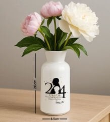 BK Gift Kişiye Özel Öğretmenler Günü Tasarımlı Seramik Vazo-16, Ev Hediyesi, Öğretmene Hediye
