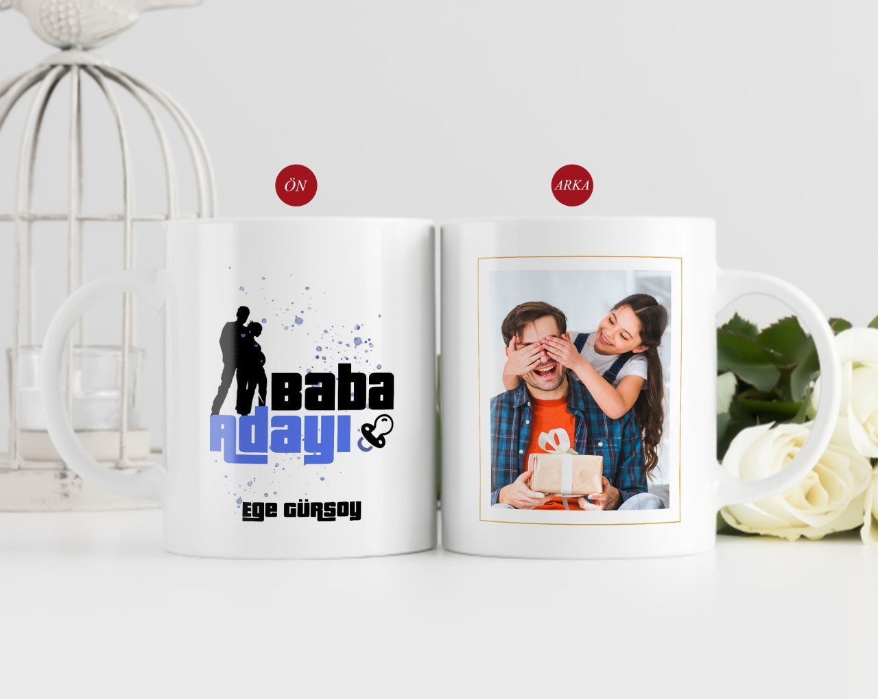 Kişiye Özel Babalar Günü Hediyesi Fotoğraflı Kupa Bardak-4