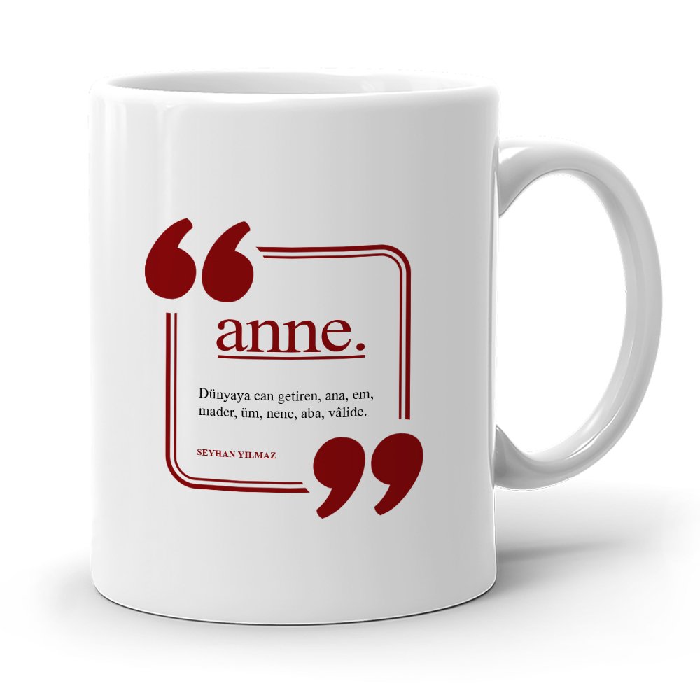 Kişiye Özel Anne Beyaz Kupa Bardak - 2-3