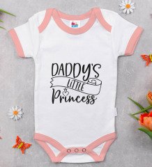 BK Kids Daddy's Little Princess Tasarımlı Pembe Bebek Body Zıbın-1