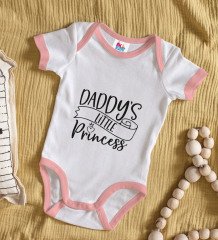 BK Kids Daddy's Little Princess Tasarımlı Pembe Bebek Body Zıbın-1