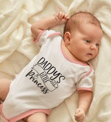 BK Kids Daddy's Little Princess Tasarımlı Pembe Bebek Body Zıbın-1