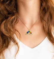 Kişiye Özel Sevgililer Günü Çift Harfli Bulut Kolye Kupa ve Çikolatalı Renkli Bonbon Draje Hediye Seti-53