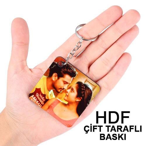HDF Çift Taraflı Anahtarlık - Kare