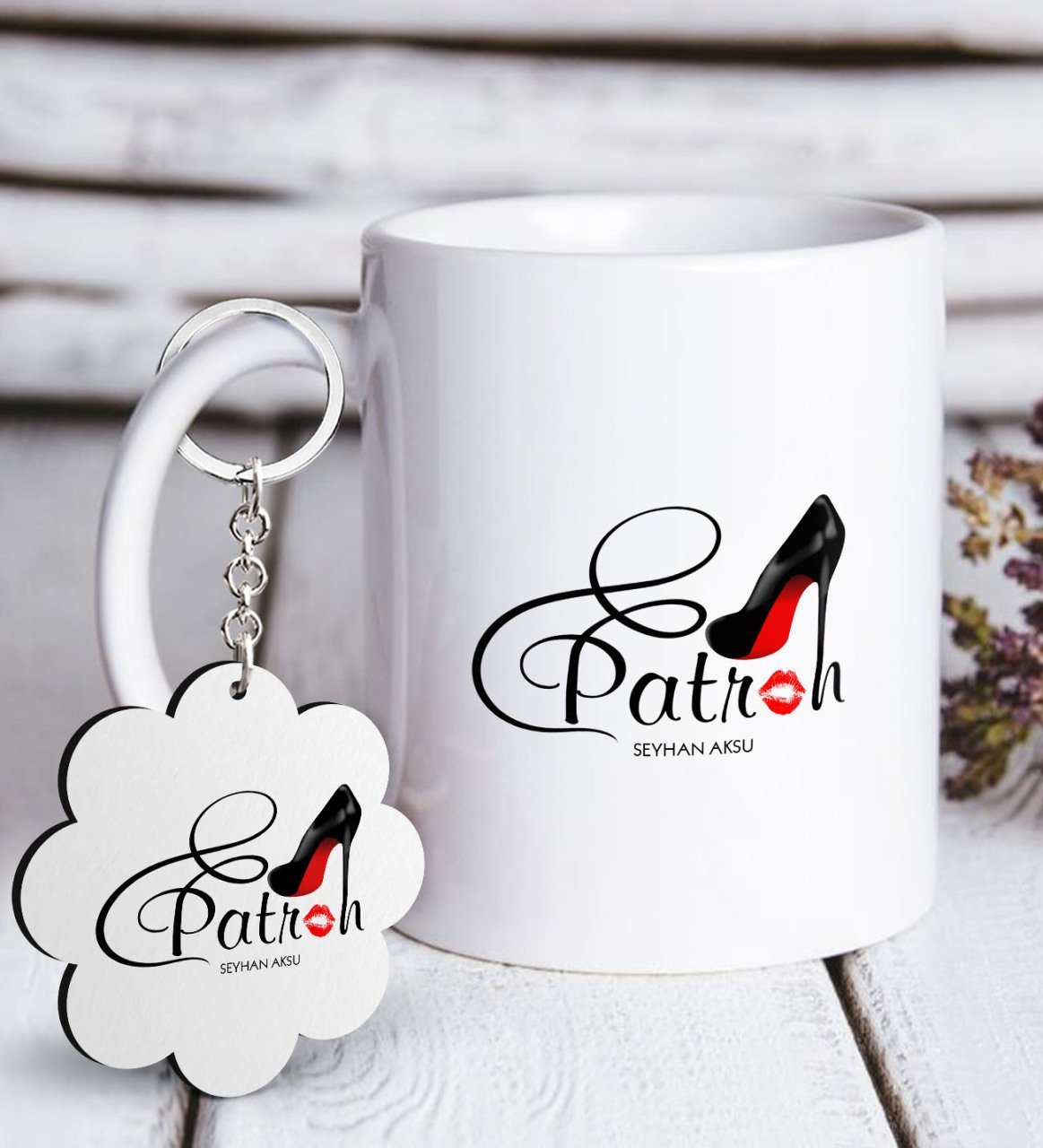 Kişiye Özel Mesleki Patron Beyaz Kupa ve Anahtarlık Hediye Seti-1