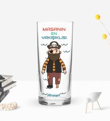 Kişiye Özel Renkli Baskılı Masanın En Yakışıklısı Tasarımlı Rakı Bardağı-1