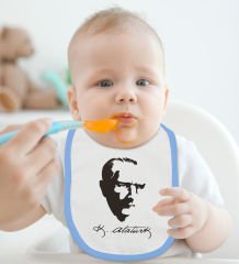 BK Kids Atatürk Temalı Mavi Bebek Mama Önlüğü-23