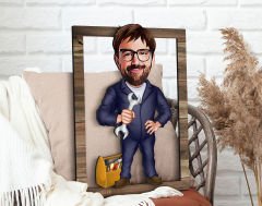 BK Gift Kişiye Özel Tamirci Karikatürlü 3D Ahşap Tablo, Sevgiliye Hediye, Arkadaşa Hediye, Yıl Dönümü Hediyesi, Doğum Günü Hediyesi-1
