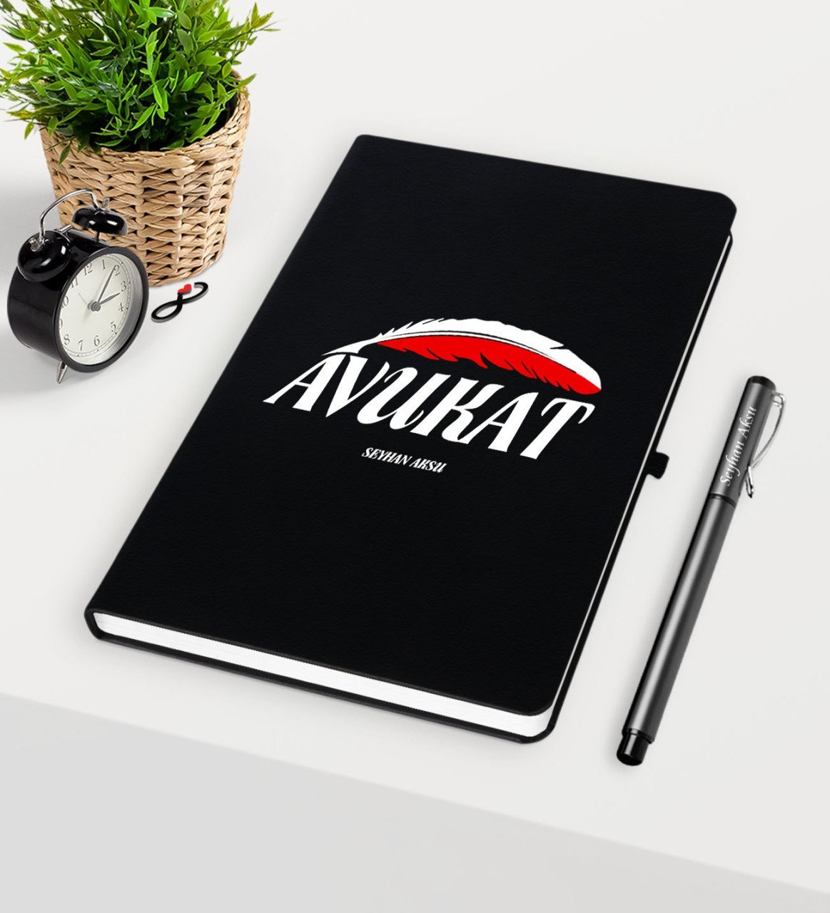 Kişiye Özel Avukat Temalı Siyah Defter Kalem Seti - 7