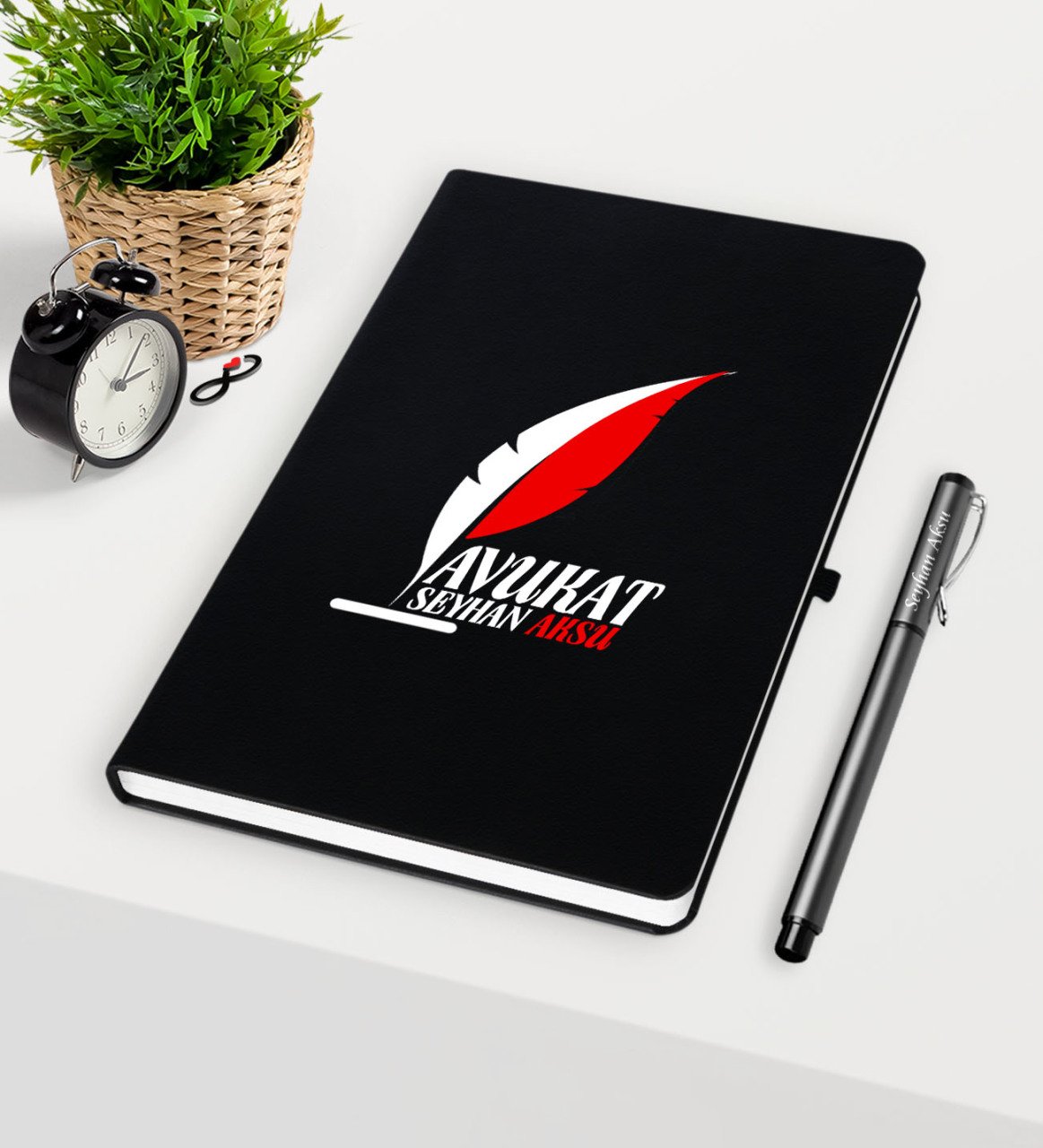 Kişiye Özel Avukat Temalı Siyah Defter Kalem Seti - 8
