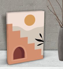 BK Gift Minimalist Landscape Tasarımlı Dekoratif Mini Kanvas Tablo 15x20cm-1