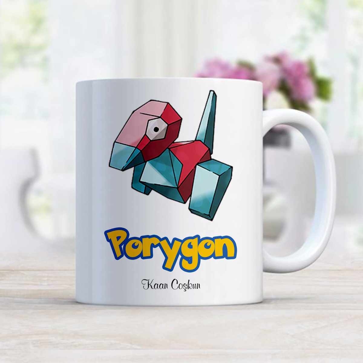 Kişiye Özel Pokemon Porygon Beyaz Kupa Bardak