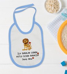 BK Kids Kişiye Özel Mavi Bebek Mama Önlüğü - Model 28