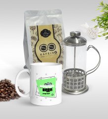 Kişiye Özel Mühendis Baba Tasarımlı Kupa & French Press & 250gr Filtre Kahve Hediye Seti-2