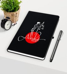 Kişiye Özel Avukat Temalı Siyah Defter Kalem Seti - 11